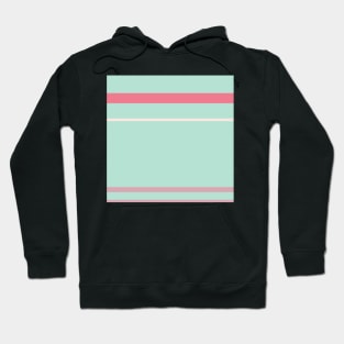 A well-made adaptation of Pale Chestnut, Powder Blue, Very Light Pink and Carnation stripes. Hoodie